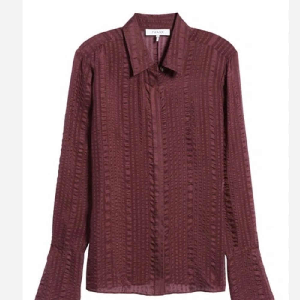 Frame Cabernet long sleeve silk blouse